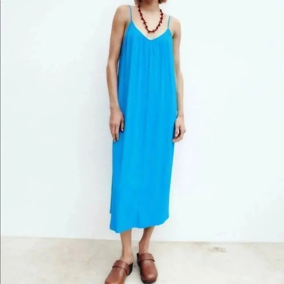 Zara STRAPPY RIB DRESS - Picture 1 of 10